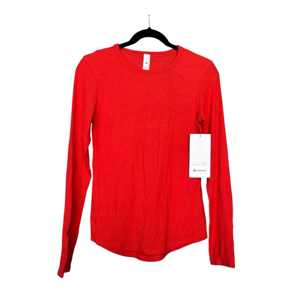 lululemon Women's Hold Tight Long Sleeve Red Shirt size 6 New w/tag